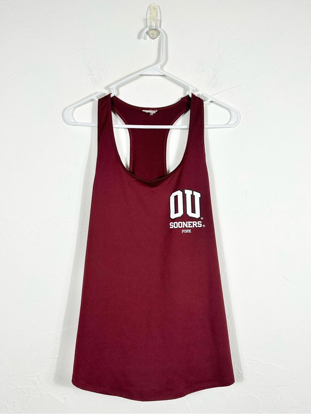 Victoria's Secret PINK Oklahoma Sooners Racerback Tank Top Crimson OU Gameday